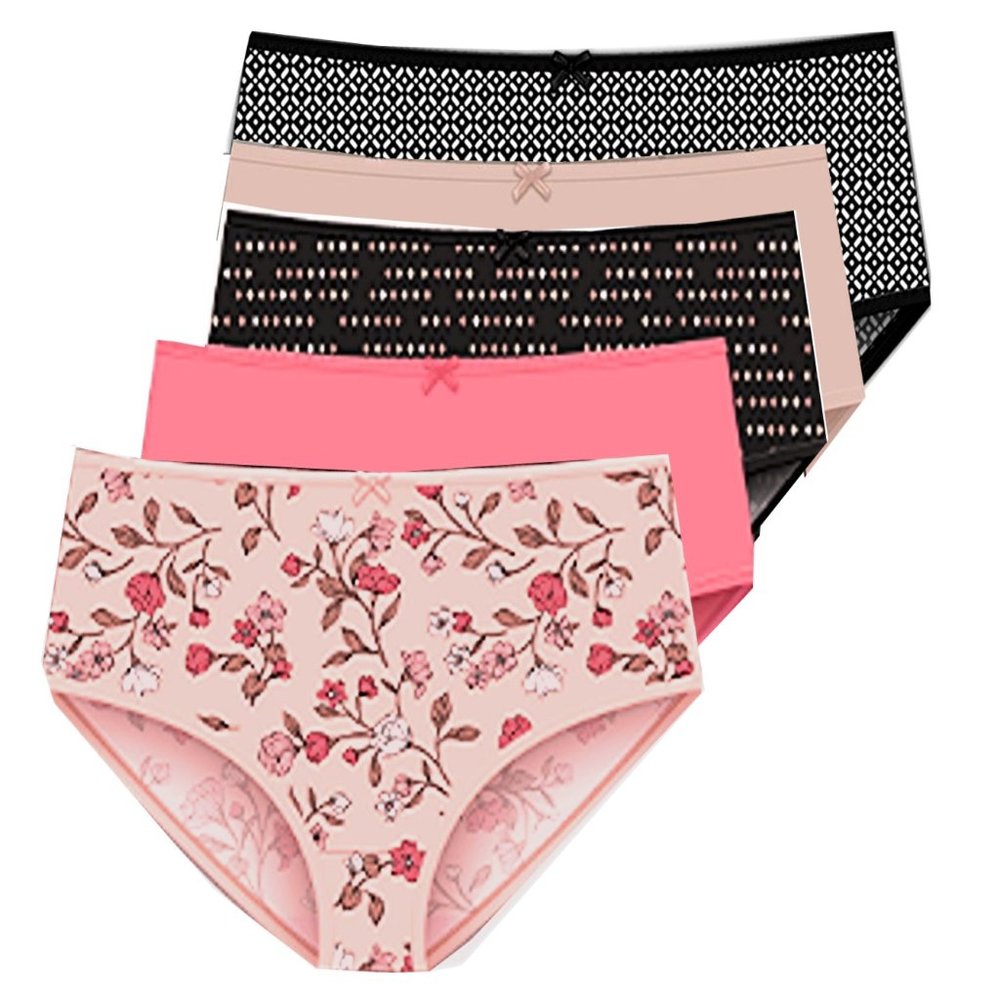 Delta Burke Intimates Women's Stretch Microfiber Brief Panties 5-Pack